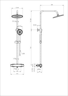 Душевая стойка Wonzon & Woghand  WW-B3035-A-MB Neo с термостатом чёрный матовый